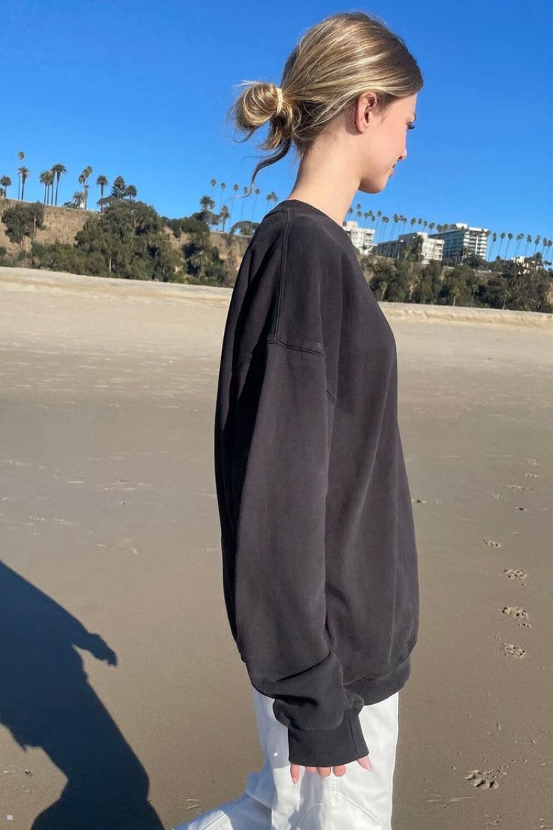 Sweatshirt Brandy Melville Erica Oversized Noir | JYC-15639054